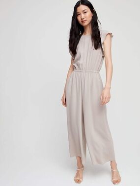 Wilfred Taupe V-Neck Blouse (Aritzia)